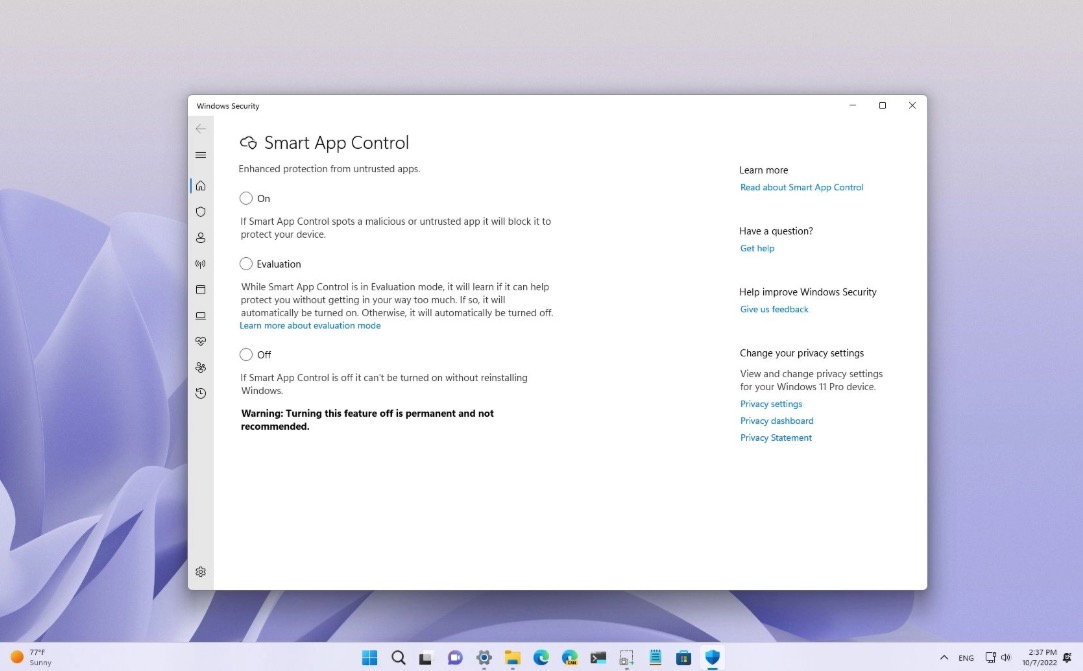 Windows 11 cải tiến Smart App Control Windows 11 cải tiến Smart App Control